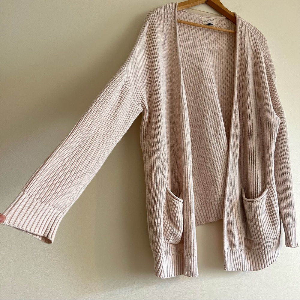 Cream knitted cotton open cardigan, Universal Thread, size L - Picture 2 of 7